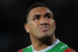 South Sydney's Jeff Lima was in the spotlight for applying a 'crocodile roll' to the injured knee of Manly star Anthony Watmough. Photo / Getty Images