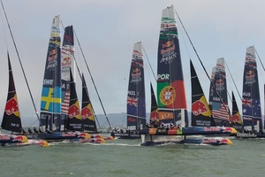 The youth regatta, which features 10 teams from eight different countries, started in San Francisco yesterday with two fleet races.