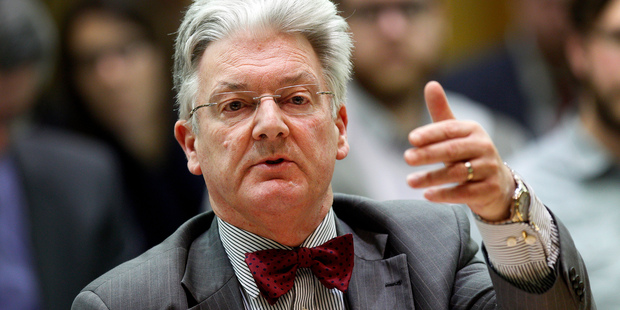 United Future leader Peter Dunne during his appearance before the privileges committee select committee hearing at Parliament. Photo / Mark Mitchell