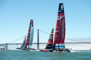 Team NZ say practising against Luna Rossa has been great for their preparation. Photo / Chris Cameron