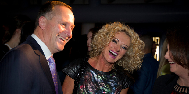 John Key, designer Trelise Cooper (centre) and Bronagh Key at last night's opening. Photo / Sarah Ivey