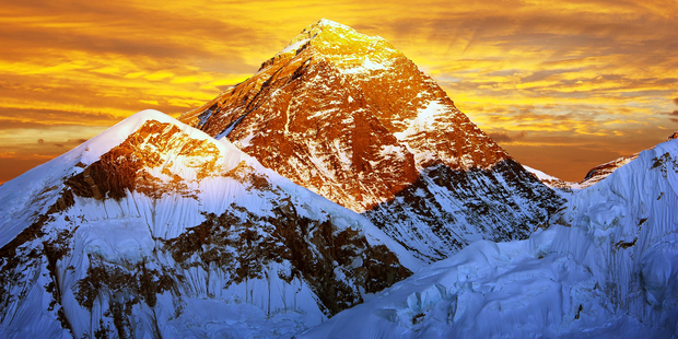 Evening colored view of Everest from Kala Patthar. Photo / Getty Images