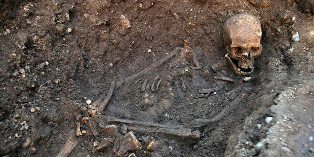 Remains found underneath a car park in Leicester, which have been declared 'beyond reasonable doubt' to be the long lost remains of England's King Richard III, missing for 500 years. Photo / AP