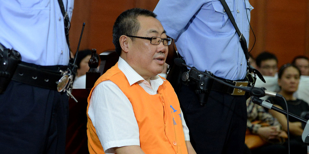 Yang Dacai, the former director of the work safety bureau in Shaanxi province, at his trial. Photo / AP
