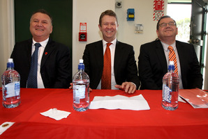 Labour Leadership Election 2013. Labour MPs (from left) Shane Jones, David Cunliffe and Grant Robertson. Photo / Natalie Slade