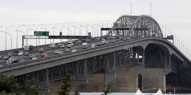 Blacktop Construction worked on the resurfacing of the Auckland Harbour Bridge. Photo / Janna Dixon