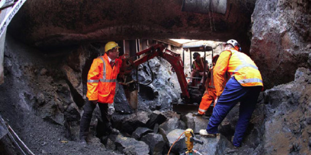 The site of the recent trench explosion. Photo / NZ Herald