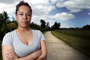 Noreen Roudon at the place near the Sunnyvale station where she was assaulted. Photo / Doug Sherring