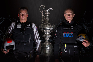 Dean Barker (L) and Jimmy Spithill. Photo / Gilles Martin-Raget
