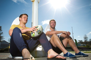 LOCKED UP: Hawke's Bay Magpies locks Michael Allardice, left, and Mark Abbott will be aiming to lock the shield away for another week in the Bay today. Photo / Glenn Taylor