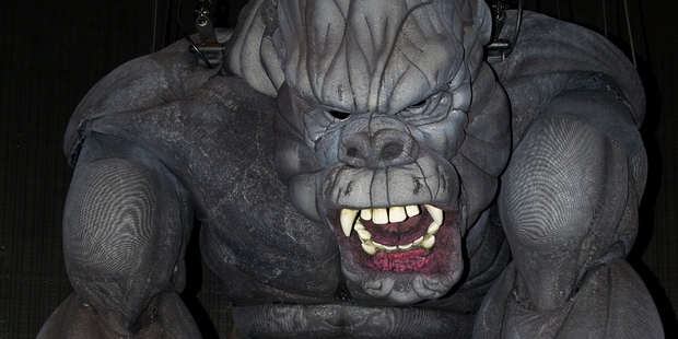 Colin Mathura-Jeffree is starstruck by King Kong, star of the Melbourne musical of the same name. Photo / Elizabeth Xue Bai