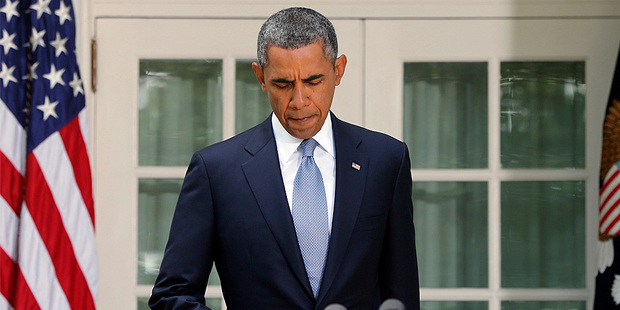 President Barack Obama arrives to make a statement about Syria in the Rose Garden at the White House. Photo / AP