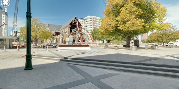 Screen grab from Google Street View of Christchurch Cathedral.