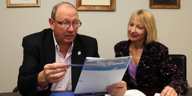 Trevor Griffiths and Adele McLean of the New Zealand Institute of Building. Photo / John Stone
