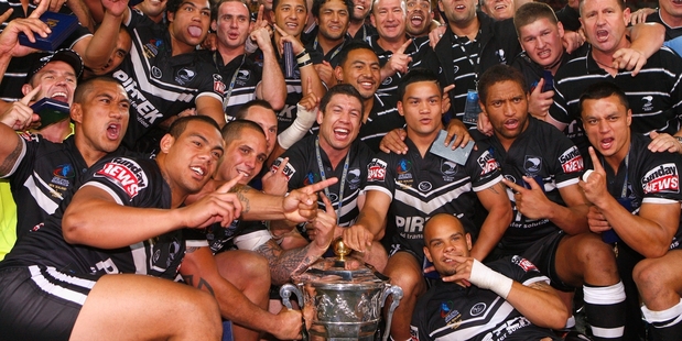 The Kiwis celebrate with the World Cup but not many of them will take part in the defence. Photo / Getty Images