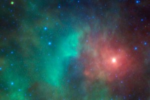 The potentially hazardous near-Earth object 1998 KN3 is seen as it zips past a cloud of dense gas and dust near the Orion nebula. Photo / AFP, NASA