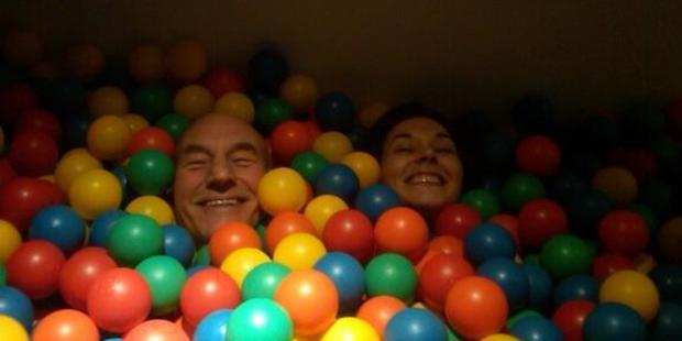 Patrick Stewart with his new wife, Sunny Ozell. Photo / Twitter