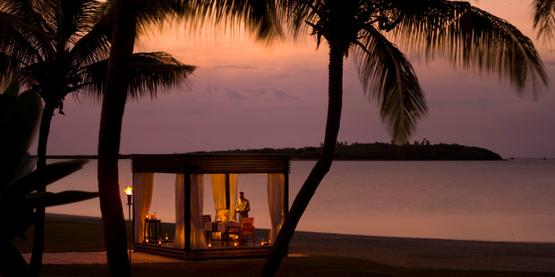 Beach dining in Fiji. Photo / Supplied