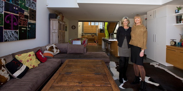 Architect's Jane Aimer and Lindley Naismith (L-R) inside Jane Aimer's apartment on Middleton Road, Remuera. Photo / Brett Phibbs