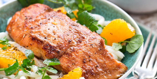 Miso Marinated Salmon. Rockpool Seafoam green dinner, side nibble and cereal bowls from $10.35 from Shop@Charles Ph: 021 854 013. Photo / Babiche Martens