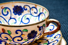 Hand-painted fine porcelain tea set. Photo / Babiche Martens
