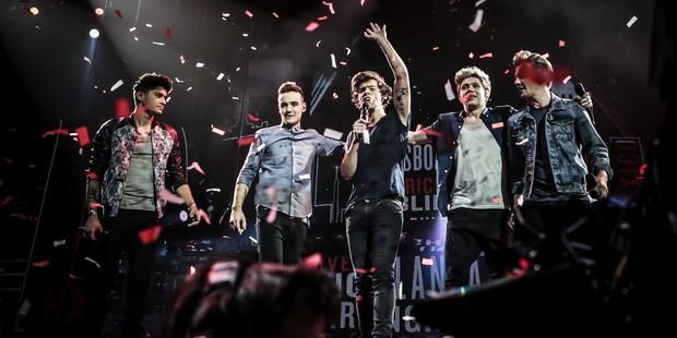 Zayn Malik, Liam Payne, Harry Styles, Niall Horan and Louis Tomlinson in 'One Direction: This Is Us'.