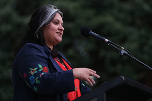 Lynne Russell at a memorial service which was part of National Suicide Prevention Day. Photo/Joel Ford