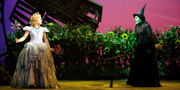 Wicked: Suzie Mathers (Glinda the good) and Jemma Rix (Elphaba the green witch).