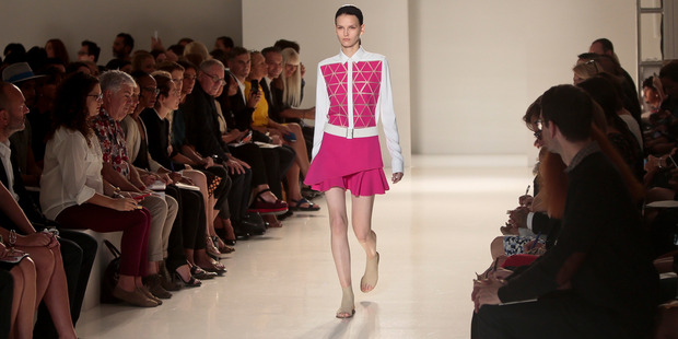 Fun, kicky mini-skirts from Victoria Beckham at NYFW.Photo / Bebeto Matthews