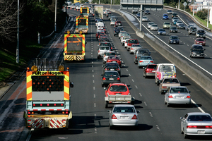 Auckland drivers (above) seem in a hurry, compared with the more sedate pace of motoring in Christchurch. Picture / APN