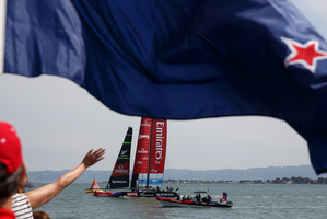 A good week will end fantastically if Emirates Team New Zealand win today. Photo / Abner Kingman