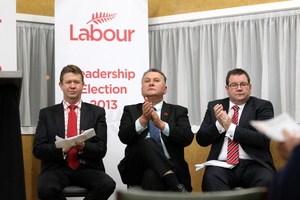 Labour party leadership candidates David Cunliffe, Shane Jones and Grant Robertson. Photo / Paul Taylor