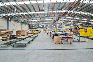 The 14,000sq m facility in Ron Driver Place includes two warehouses, one of which is pictured above.