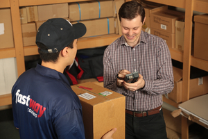 The vision of Fastway Couriers CEO Austin Mortimer is, "to delight our customers at the door''.