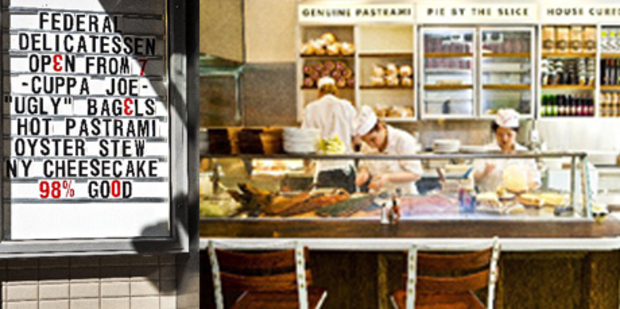 Interior detail of Al Brown's new restaurant 'Federal Delicatessen' in Federal street. Photo / Babiche Martens