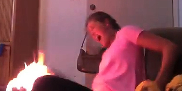 A scene from the twerking fail YouTube video that has been revealed to be a prank. Photo / YouTube