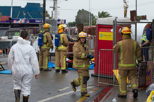 Rescue Services at the scene of the fatal explosion in Onehunga, Auckland. Photo / David Rowland