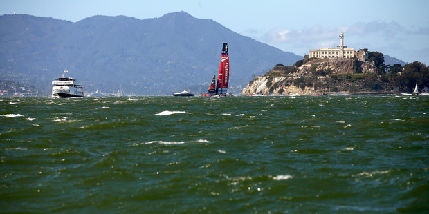 Team NZ seem best in the 16-18 knot range, though re-moding for various conditions is provoking a race between the shore crews every bit as fierce as that on the water. Photo / Getty Images