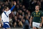 The IRB confirms that it was incorrect for referee Romain Poite to issue a yellow card to Bismarck du Plessis in the 17th minute of the Rugby Championship match. The IRB confirms that it was incorrect for referee Romain Poite to issue a yellow card to Bismarck du Plessis in the 17th minute of the Rugby Championship match.