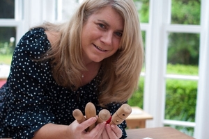 Laura Dickson with some of the products from her burgeoning Petit Voyage business.
