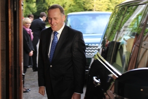 Prime Minister John Key arrives for a meeting with the Queen.Photo / Claire Trevett