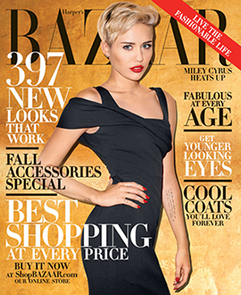 Cover girl, Miley Cyrus. Photo / Harper's Bazaar
