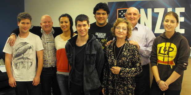 Geoff Treanor (2nd in from right) with his new teachers.