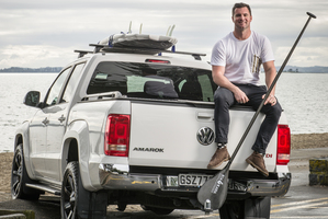 Jay Reeve with his VW Amarok Ute. Photo / Ted Baghurst.