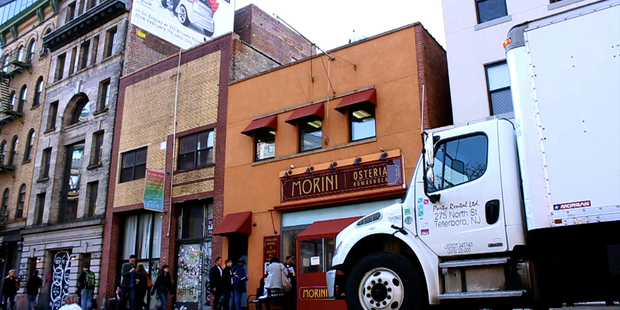 Italian restaurant Osteria Morini, at 218 Lafayette St, New York