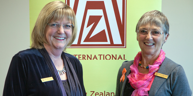 Council candidate Gail McIntosh (left) and Zonta member Frances Wilcockson at the female election candidates meeting held by Zonta last night. Photo / Andrew Warner