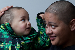 Tia Loffley with her 22-month-old son Iharaira.