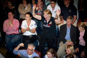 Spectators watching Race 13 of the America's Cup. Photo / Sarah Ivey