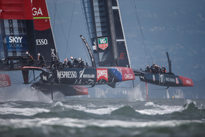 Oracle Team USA came back to gain the upper hand against Team New Zealand. Photo / Abner Kingman
