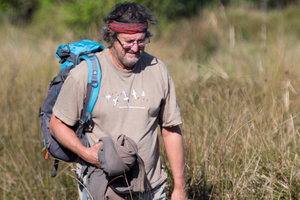 Chris Gaskin on Little Barrier Island. Photo / Greg Bowker